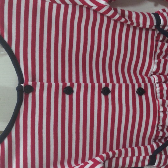 Florence Eiseman Girls Red& White Striped Dress. Size 4 T - Picture 6 of 6